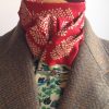 Shaped to tie 100% cotton stock - Indian Paisley fern red