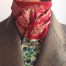 Shaped to tie 100% cotton stock - Indian Paisley fern red