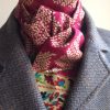 Shaped to tie 100% cotton stock - Indian paisley fern purple