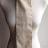 Shaped to tie 100% cotton stock - cream with brown mini polka dot