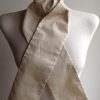 Shaped to tie 100% cotton stock - cream with brown mini polka dot