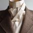 Shaped to tie 100% cotton stock - cream with brown mini polka dot