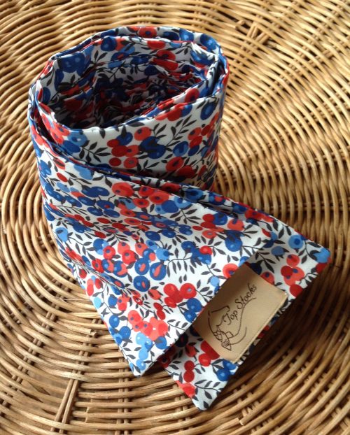 Shaped to tie Liberty tana lawn stock - Wiltshire blue/red