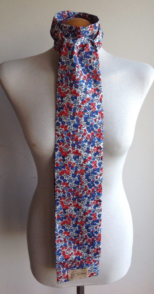 Shaped to tie Liberty tana lawn stock - Wiltshire blue/red