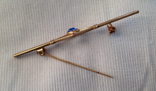 Vintage goldtone and cornflower blue paste stock pin