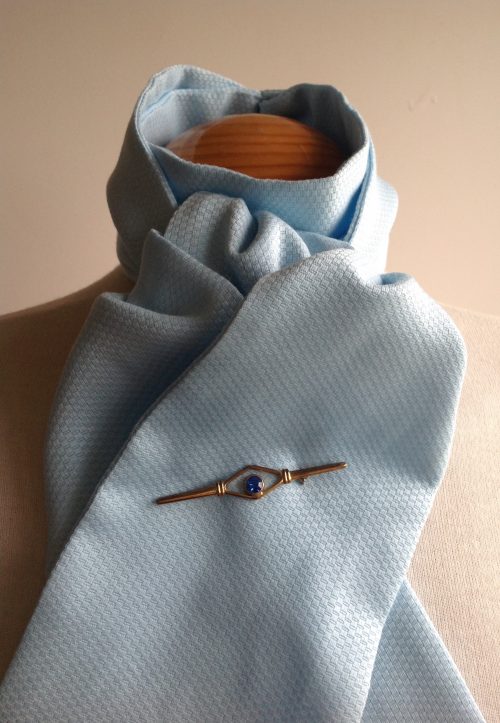 Shaped to tie 100% cotton pique stock - Sky blue