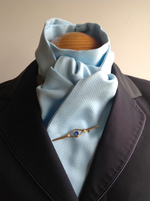Shaped to tie 100% cotton pique stock - Sky blue