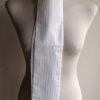 Shaped to tie 100% cotton stock - bright white satin/sateen woven stripe