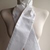 Shaped to tie 100% cotton stock - bright white satin/sateen woven stripe