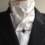 Shaped to tie 100% cotton stock - bright white satin/sateen woven stripe