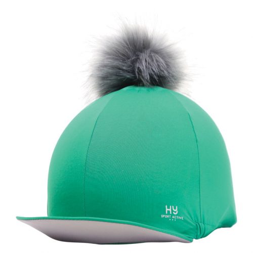 Hy Sport Active hat silk with interchangeable pom pom in emerald green