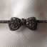 Sterling silver marcasite bow stock pin
