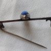 Art Deco sterling silver and cat's eye butterfly wing stock pin