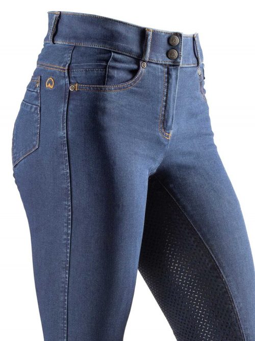 Agaso denim breeches regular leg length in blue