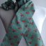 Shaped to tie 100% cotton riding stock and scrunchie - Fox on aqua green