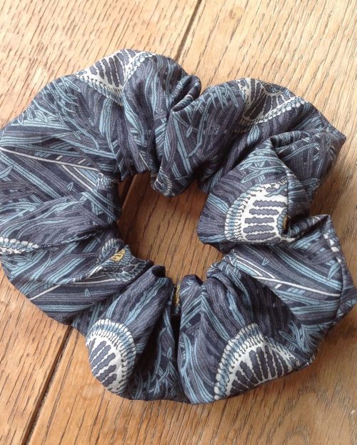 Shaped to tie Liberty tana lawn scrunchie - Hera blue/yellow