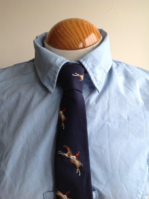 100% cotton poplin neck tie -Gallop navy