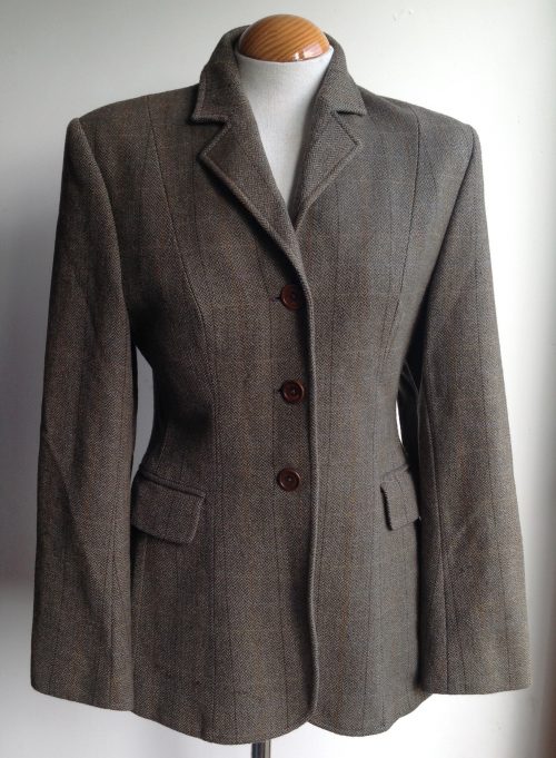 Barbour olive tweed hacking jacket size 12