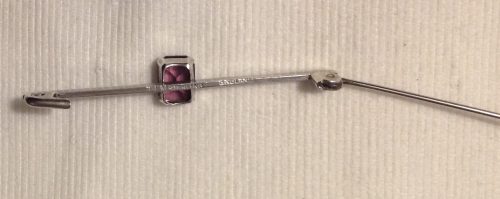 T.L.M.sterling silver and amethyst paste stock pin - Image 3