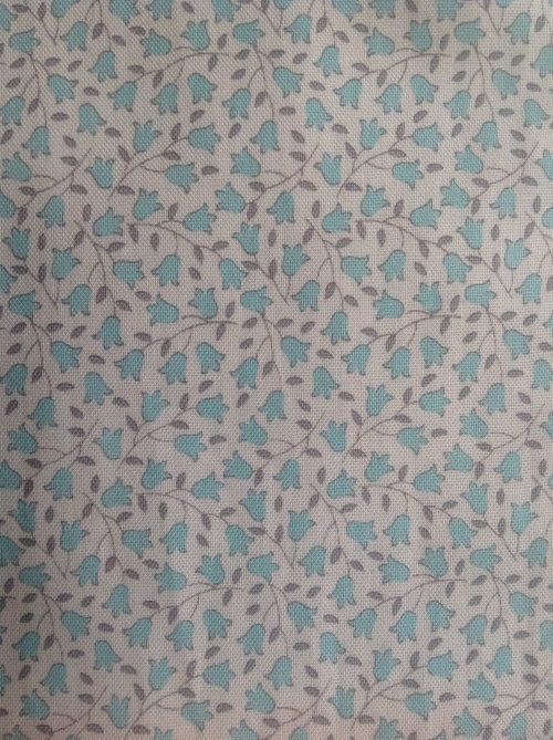 Shaped to tie 100% cotton stock and scrunchie - aqua Tulips - Image 4