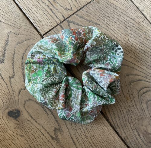 Shaped to tie stock and scrunchie - Liberty organic tana lawn Garden of Eden - Image 6
